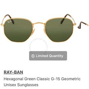 Hexagonal Green Classic G-15 Geometric Unisex Sunglasses